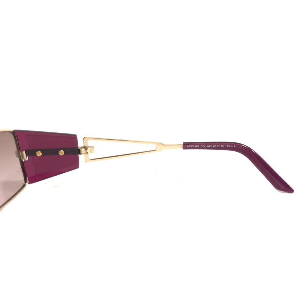 Cazal Sunglasses MOD.966 COL.963 Purple Gold Rectangle Frames with Purple Lenses